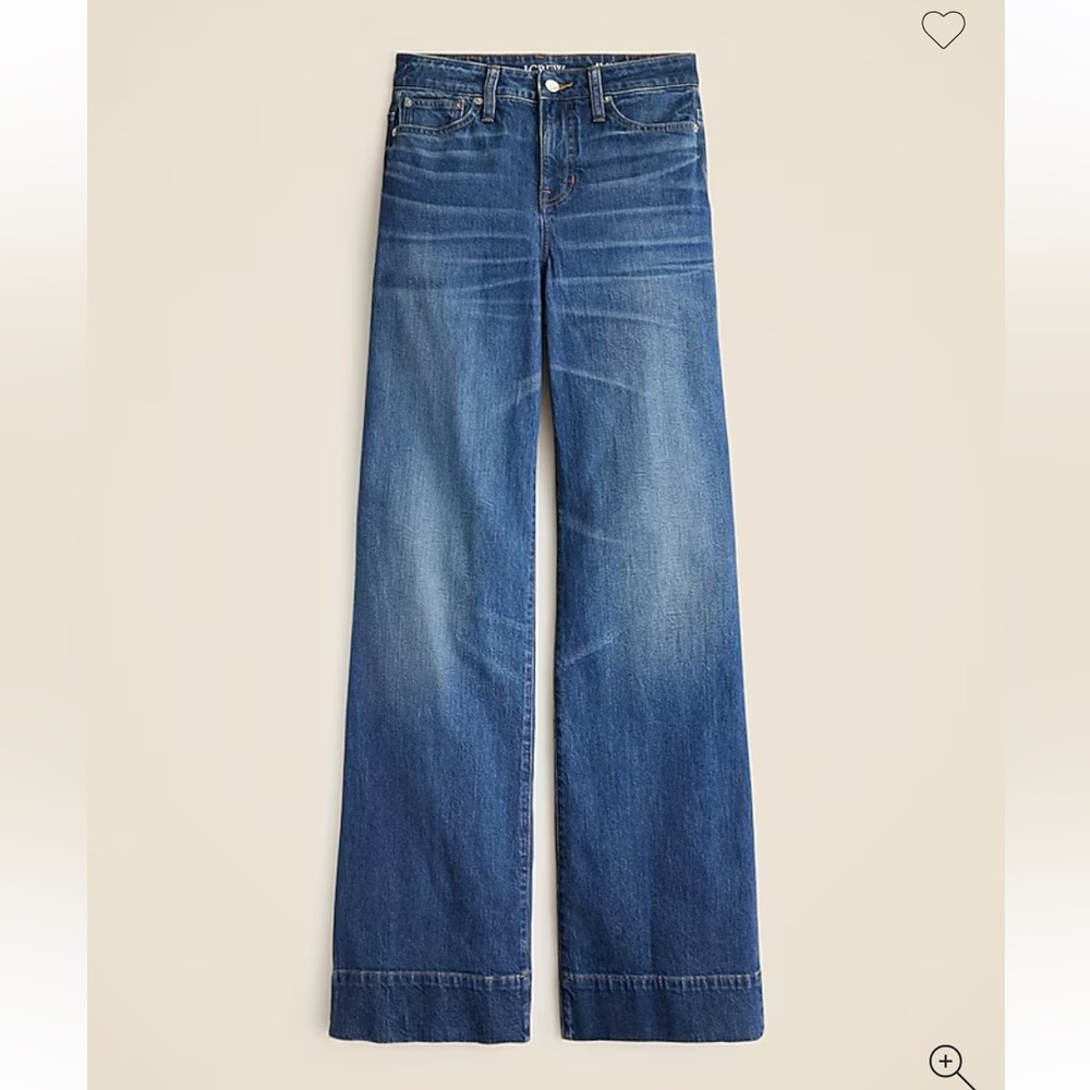 J. Crew 96'‎ Curvy Denim Wide Leg Trouser High Rise Sz 33